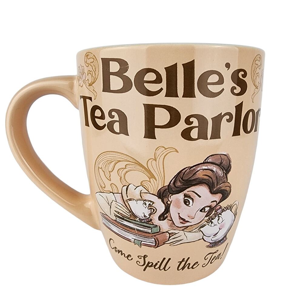 Disney Princess Belle’s Tea Parlor “Come Spill the Tea” Mug 25 oz
